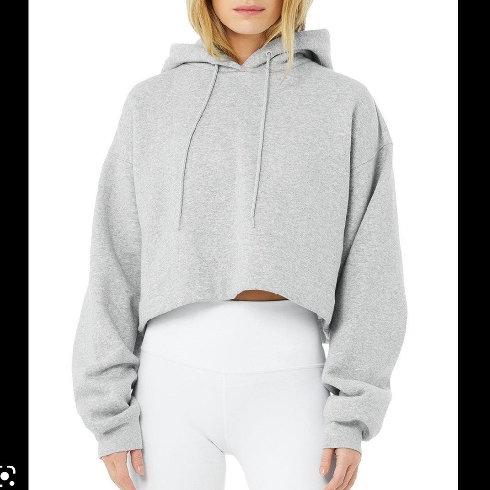 Alo Yoga Bae Hoodie in Gray Size M